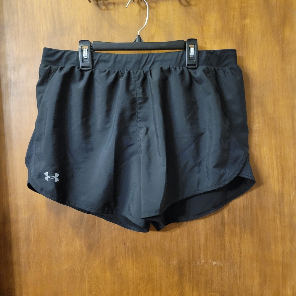 Under Armour Women's Black Running Shorts Fly- By